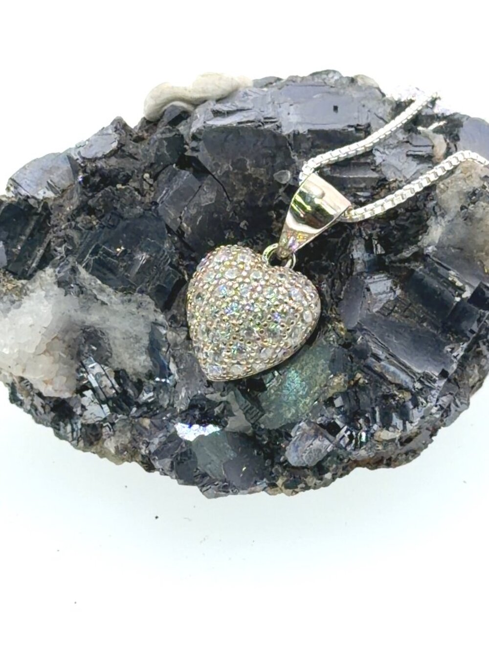 Sterling silver and cubic zirconia necklace